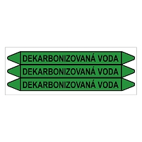 Značení potrubí, dekarbonizovaná voda,3 ks, 355 × 37 mm